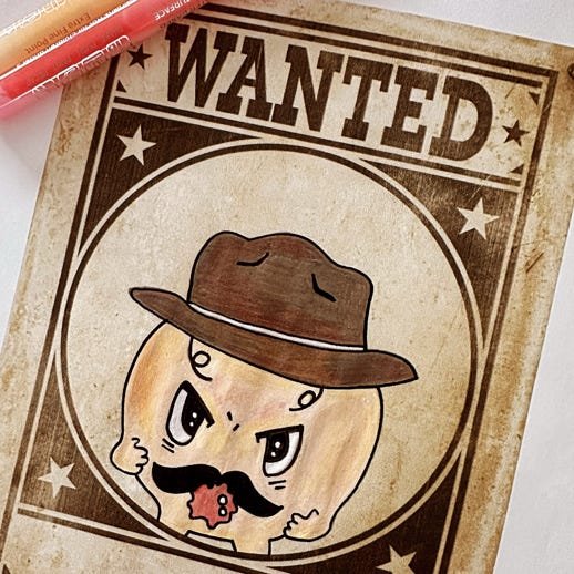 Illustration Bob Bubble Gum wanted