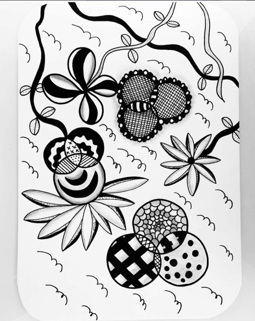 Illustration originale en noir et blanc