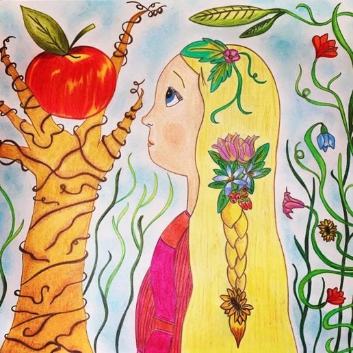 Illustration La princesse à la pomme