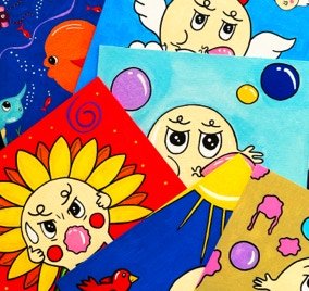 Les tableaux de Bob Bubble Gum et de l'océan